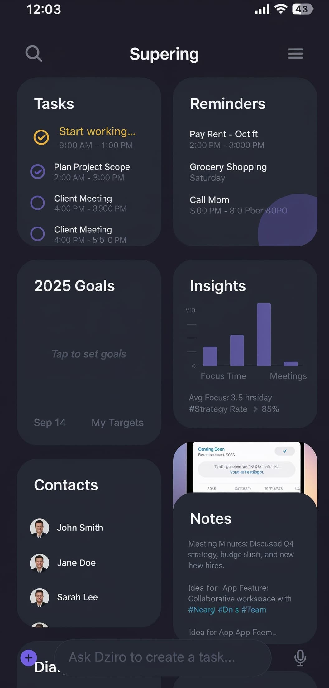 Supering app screenshot